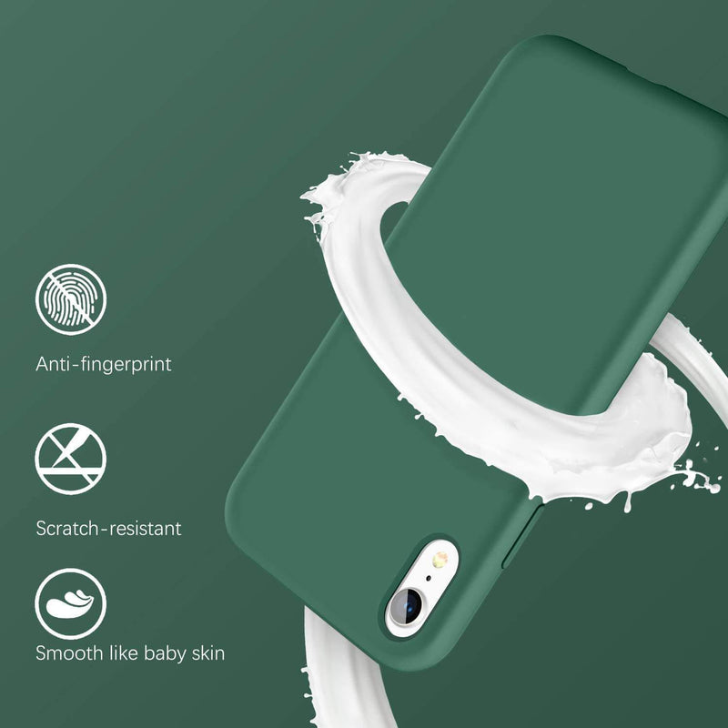 Liquid Silicone Case For Apple iPhone XR Luxury Thin Phone Cover Green