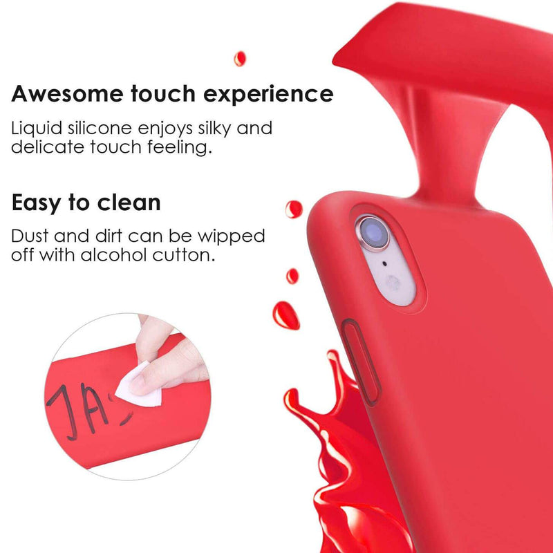 Liquid Silicone Case For Apple iPhone XR Luxury Thin Phone Cover Red