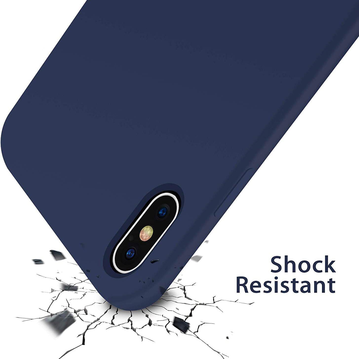 Liquid Silicone Case For Apple iPhone XS Max Luxury Thin Phone Cover Blue