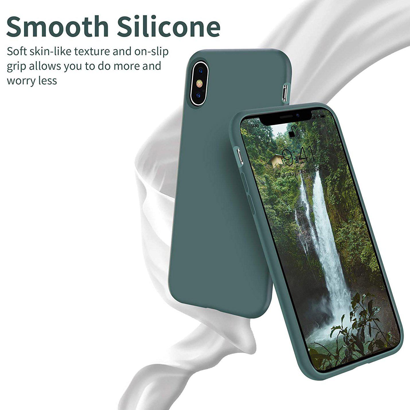 Liquid Silicone Case For Apple iPhone XS Max Luxury Thin Phone Cover Green