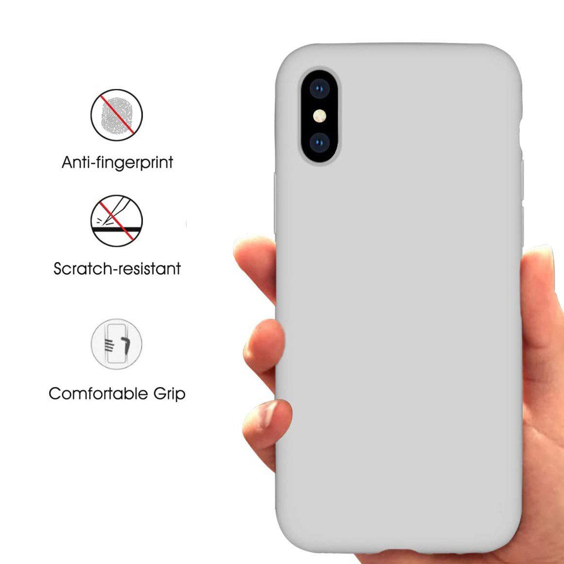 Liquid Silicone Case For Apple iPhone XS Max Luxury Thin Phone Cover Grey