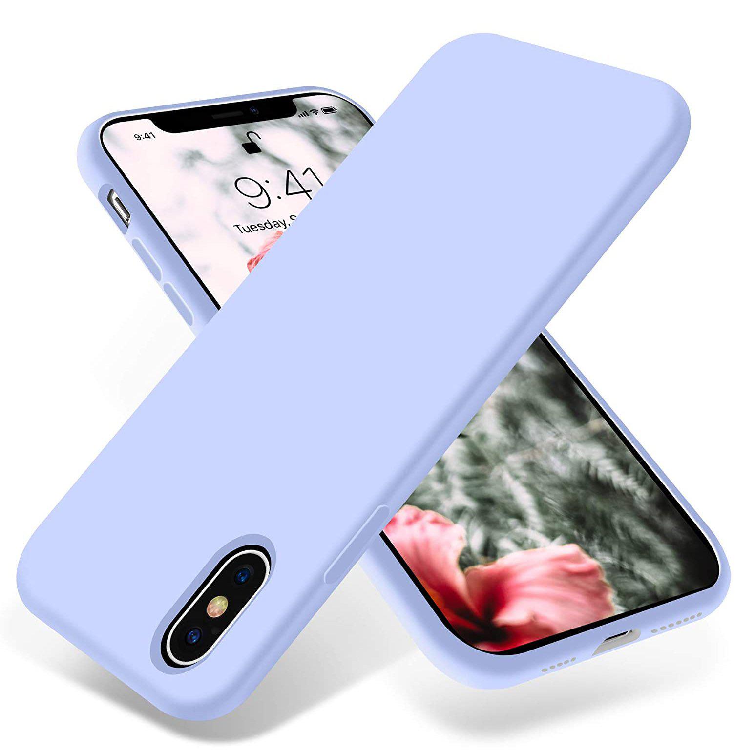 Liquid Silicone Case For Apple iPhone XS Max Luxury Thin Phone Cover Lilac Purple