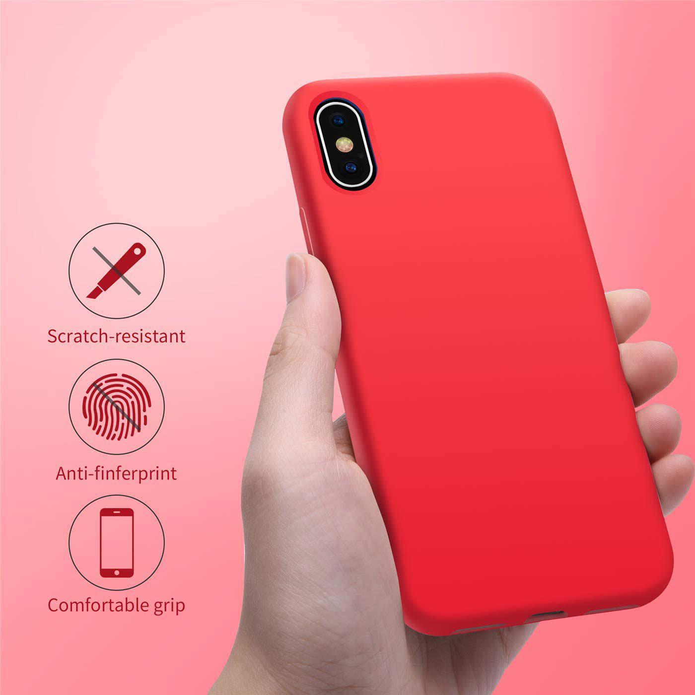 Liquid Silicone Case For Apple iPhone XS Max Luxury Thin Phone Cover Red