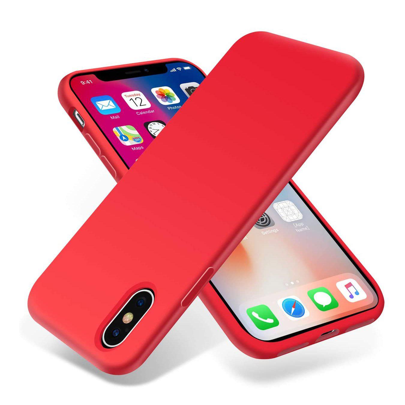 Liquid Silicone Case For Apple iPhone XS Max Luxury Thin Phone Cover Red