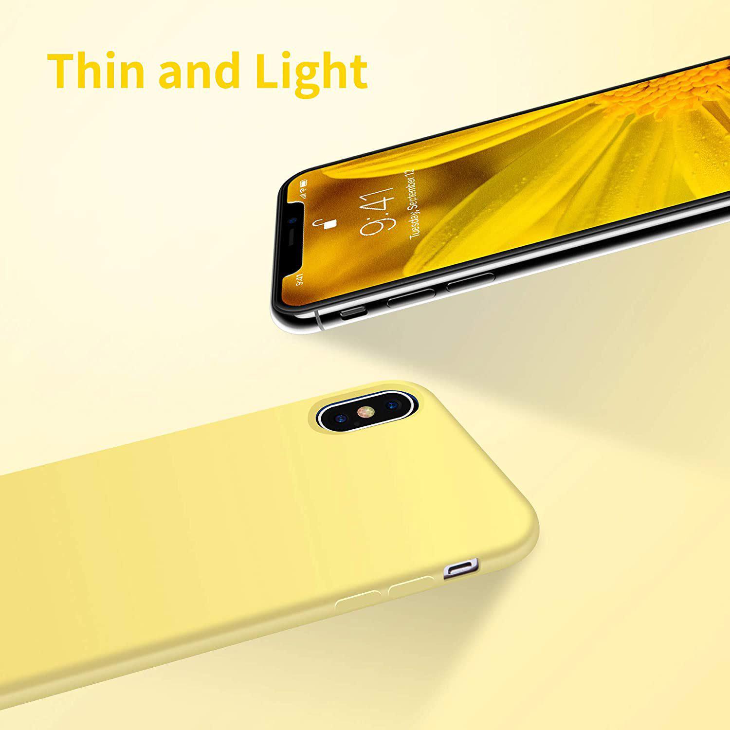 Liquid Silicone Case For Apple iPhone XS Max Luxury Thin Phone Cover Yellow