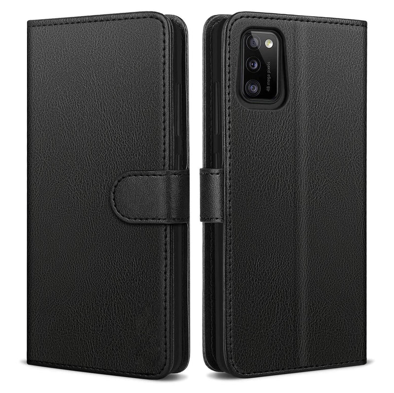 PU Leather Wallet Cover For Samsung Galaxy A41 Case Holder Card Slots Black