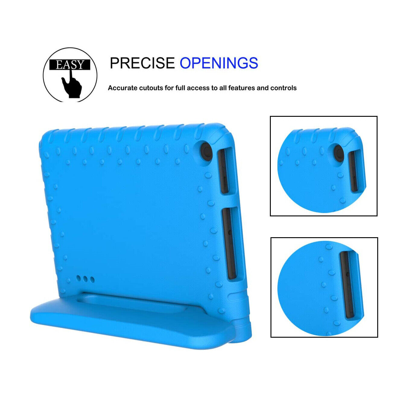 For Amazon Fire 7 2019 Kids Case Shockproof Cover With Stand - Blue-www.firsthelptech.ie