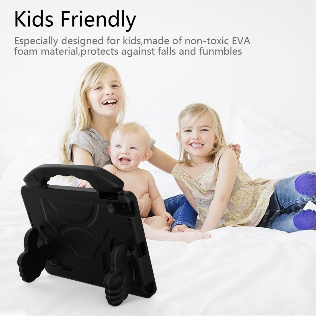 For Apple iPad 10.2 8th Gen 2020 Kids Friendly Case Shockproof Cover With Thumbs Up - Black-www.firsthelptech.ie