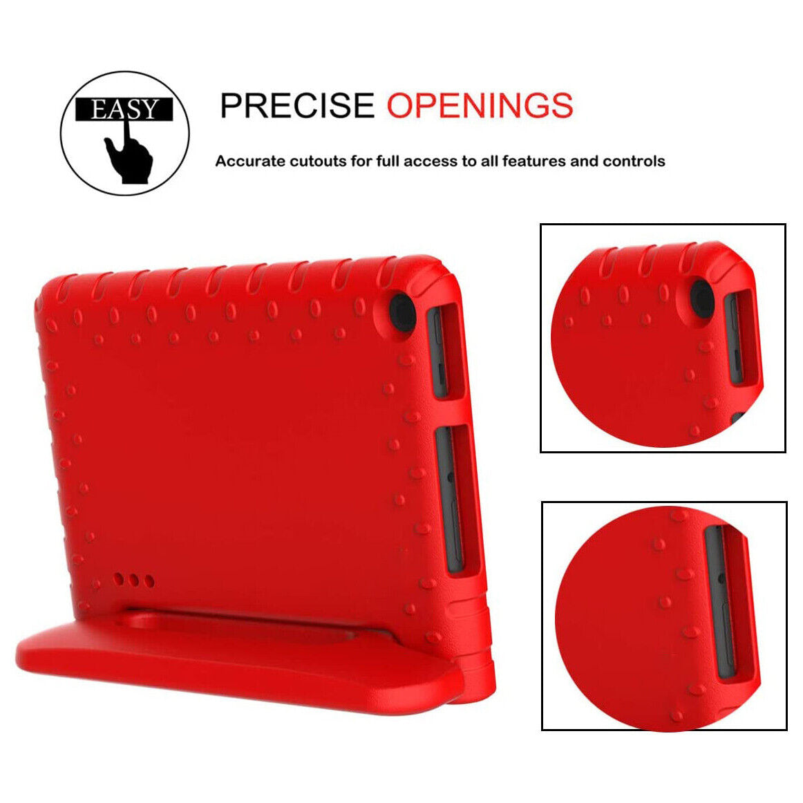 For Amazon Fire 7 2022 12th Gen Kids Case Shockproof Cover With Stand - Red-www.firsthelptech.ie