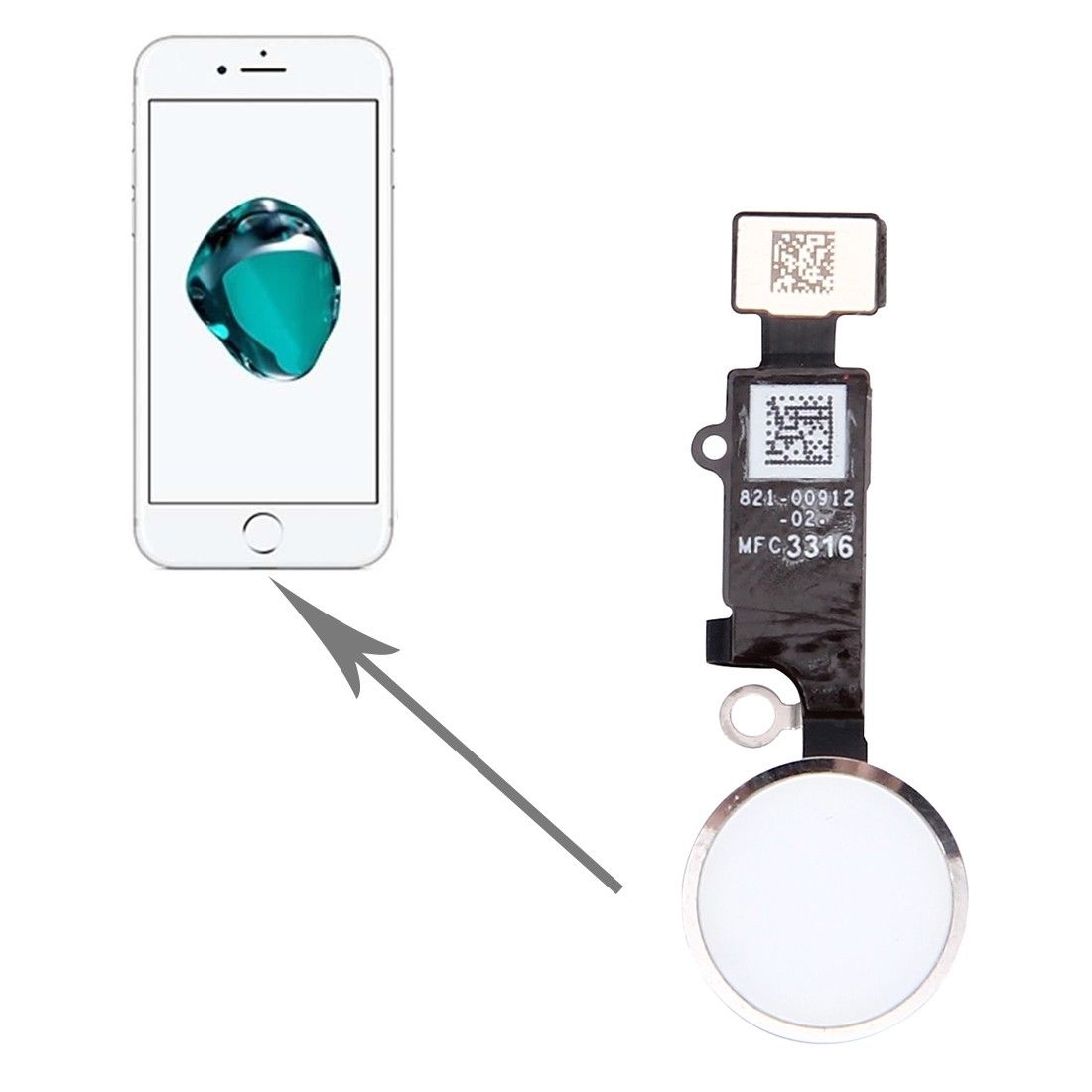 Apple iPhone 7 / 7 Plus Home Button Flex Cable - Silver for [product_price] - First Help Tech