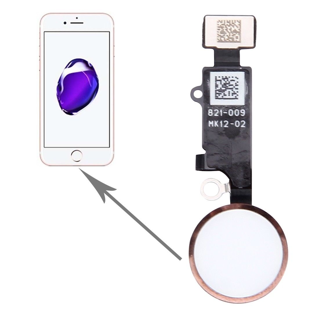 Apple iPhone 7 / 7 Plus Home Button Flex Cable - Rose for [product_price] - First Help Tech