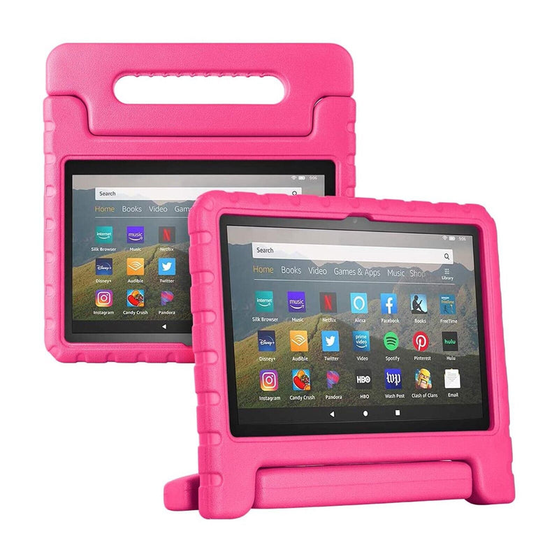 For Amazon Fire HD 8 Plus 2020 Kids Case Shockproof Cover With Stand - Pink
