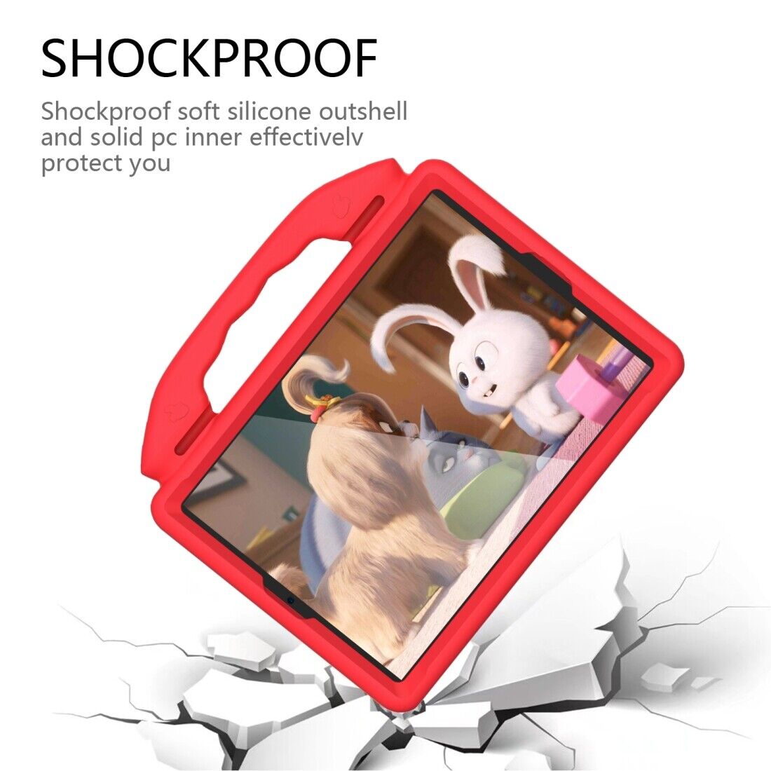 For Apple iPad 10.2 9th Gen 2021 Kids Friendly Case Shockproof Cover With Thumbs Up - Red