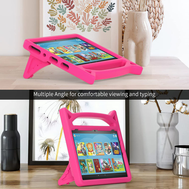 For Amazon Fire HD 10 2021 11th Gen Kids Case Shockproof Cover With Stand - Pink