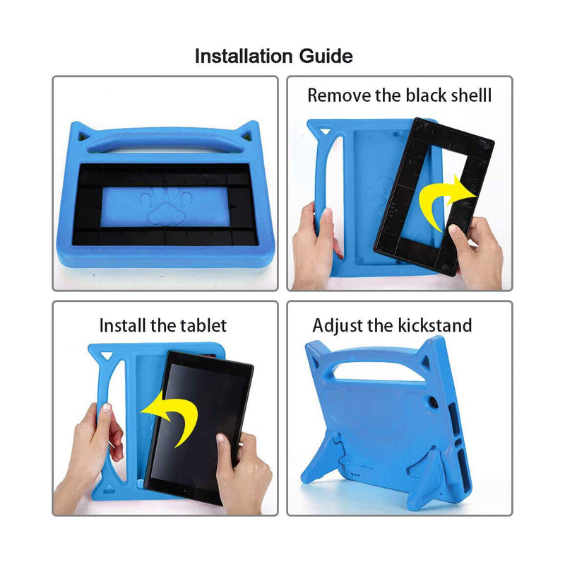 For Amazon Fire HD 10 2021 11th Gen Kids Case Shockproof Cover With Stand - Blue