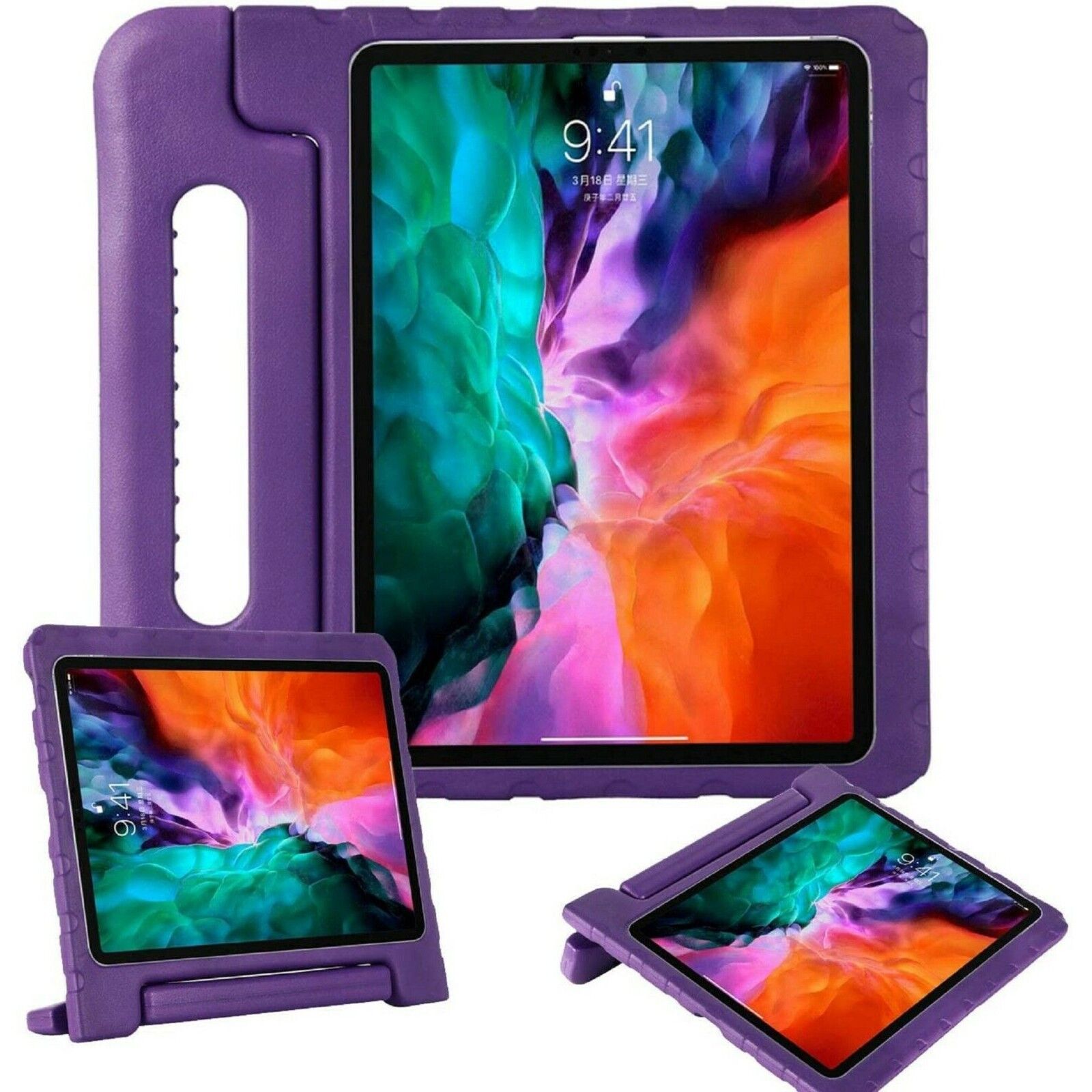 For Apple iPad Air 4 2020 4th Gen Kids Case Shockproof Cover With Stand Purple
