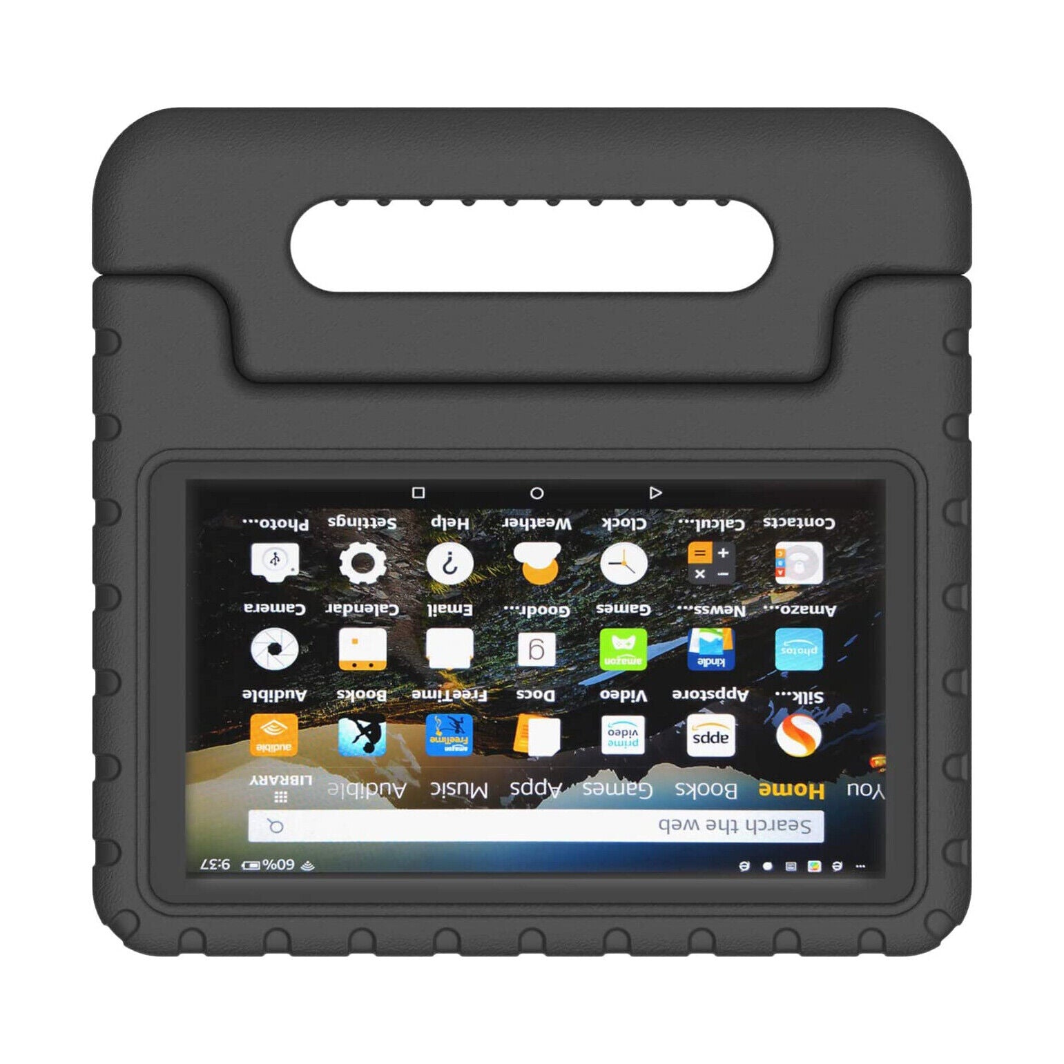 For Amazon Fire 7 2019 Kids Case Shockproof Cover With Stand - Black
