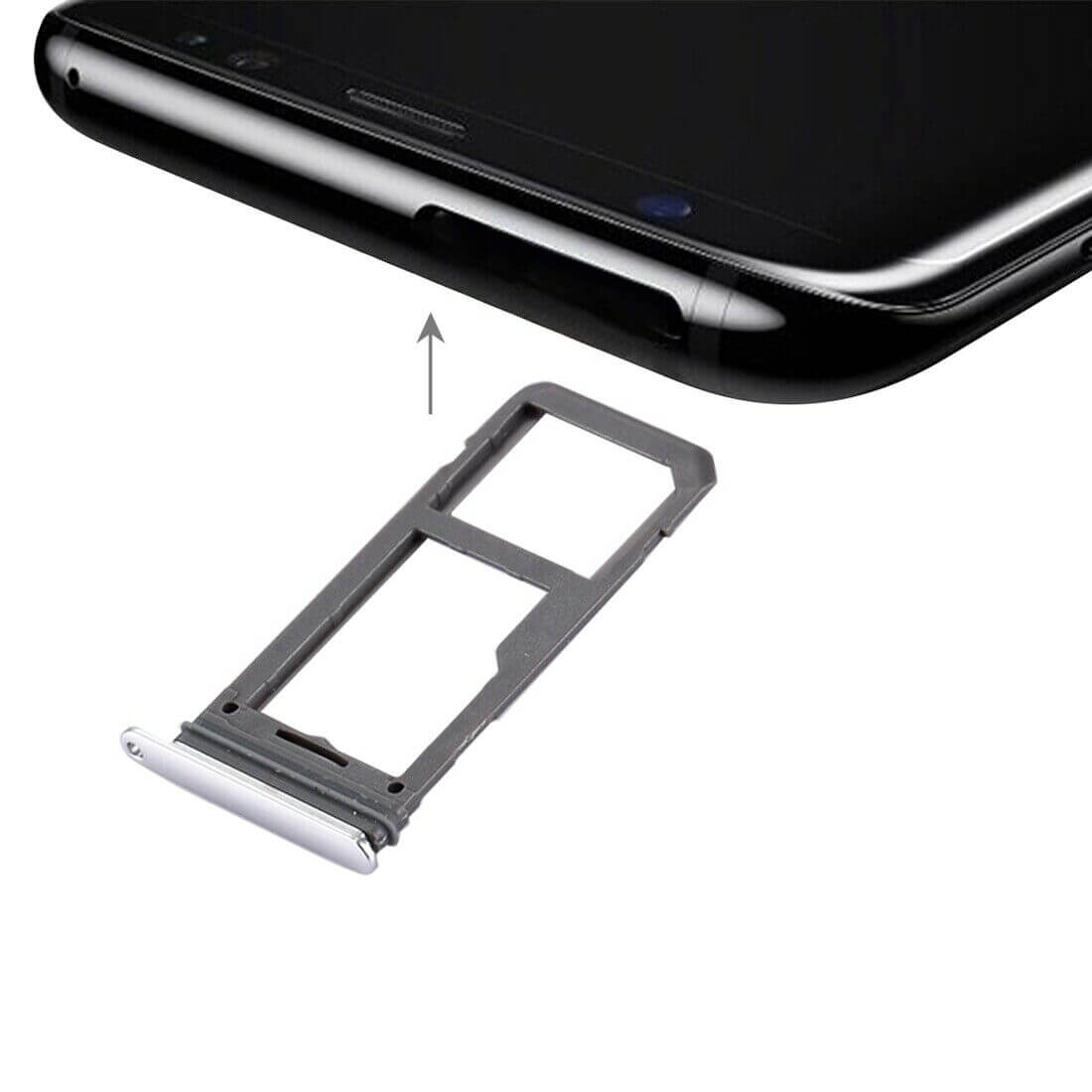 For Samsung Galaxy S8 / S8 Plus SIM & SD Card Tray Holder Silver