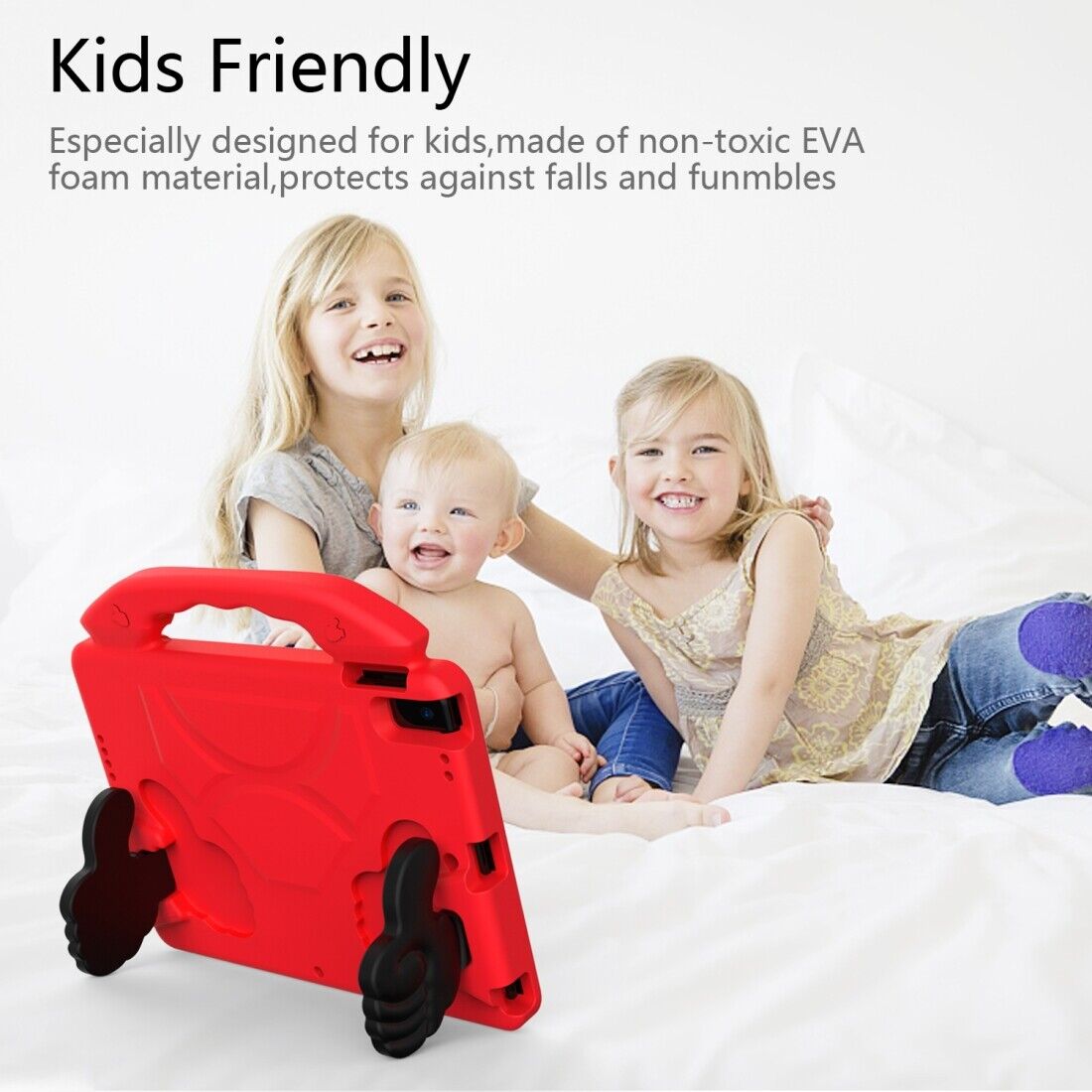 For Apple iPad 10.2 9th Gen 2021 Kids Friendly Case Shockproof Cover With Thumbs Up - Red-www.firsthelptech.ie