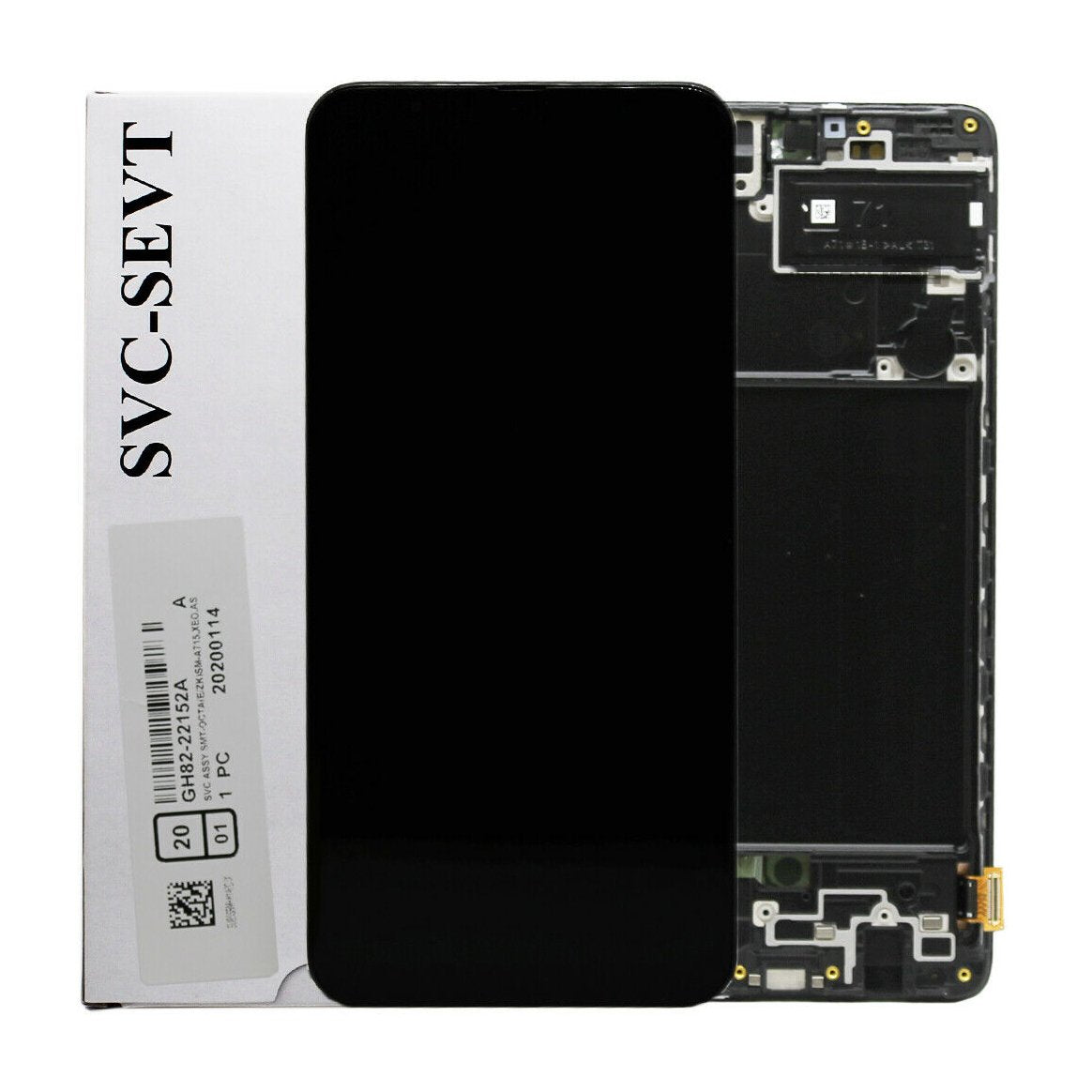 For Samsung Galaxy A71 / A715 Replacement AMOLED Touch Screen Assembly With Frame - Service Pack