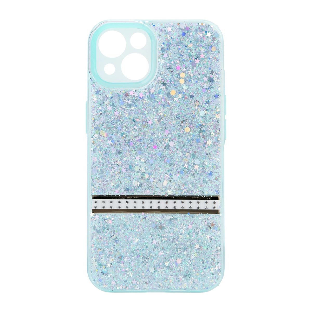 For Apple iPhone 13 Pro Sparking Transparent Diamond Strip Case Cyan-Apple iPhone Cases & Covers-First Help Tech