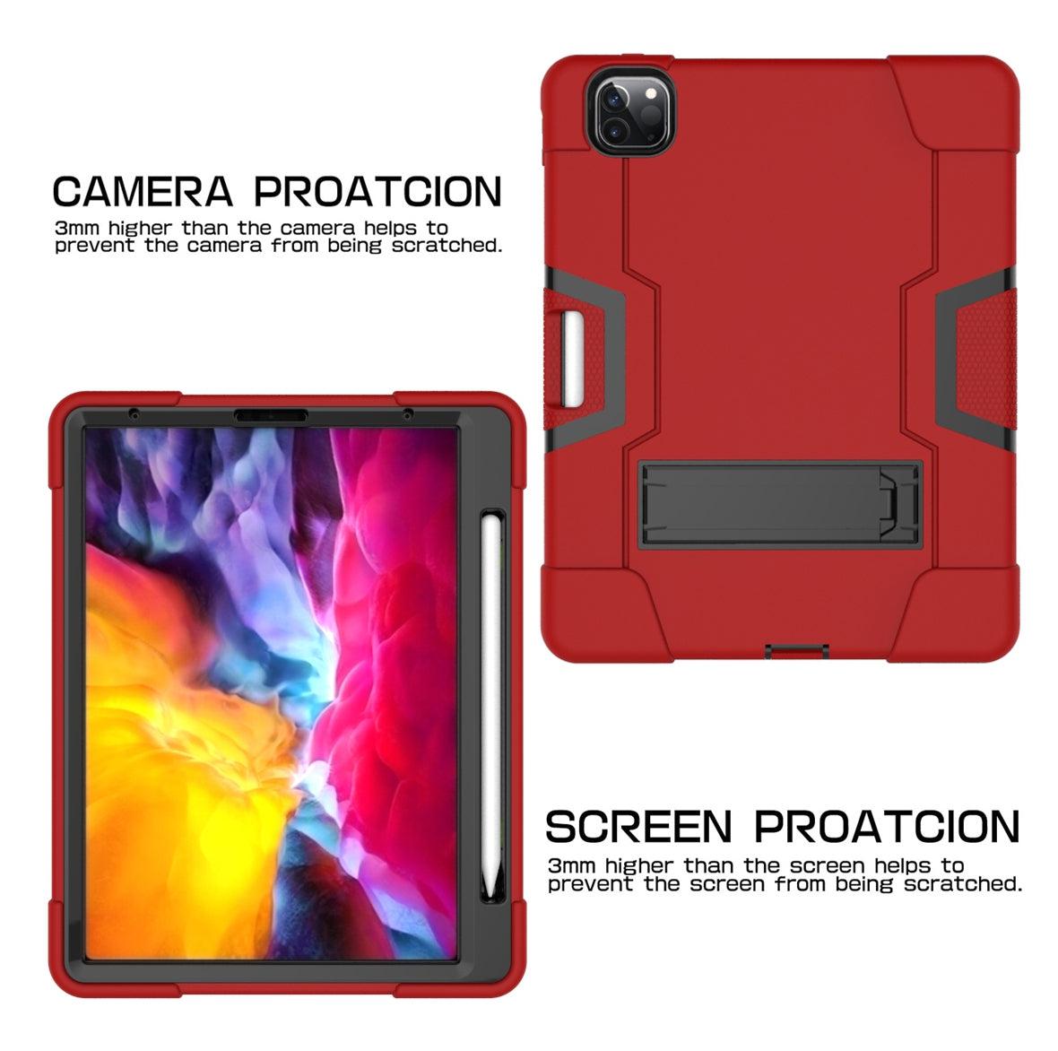 For Samsung Galaxy Tab A7 10.4" (T500/T505) Hard Case Survivor with Stand - Red-Samsung Tablet Cases & Covers-First Help Tech