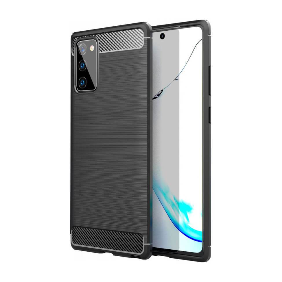 TPU Cover For Samsung Galaxy Note 20 / Note 20 5G Carbon Fiber Case Black