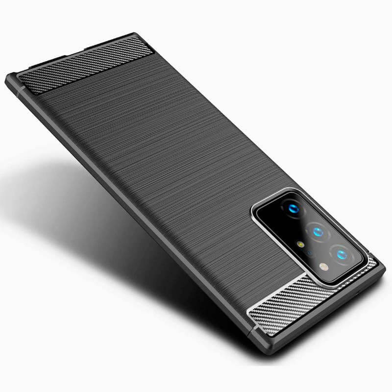TPU Cover For Samsung Galaxy Note 20 Ultra / Note 20 Ultra 5G Carbon Fiber Case Black