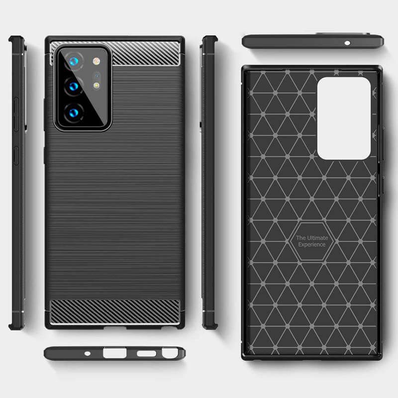 TPU Cover For Samsung Galaxy Note 20 Ultra / Note 20 Ultra 5G Carbon Fiber Case Black