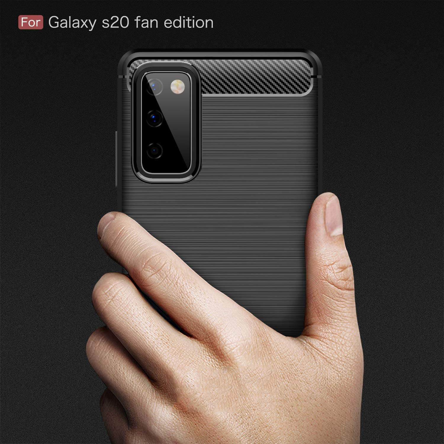 TPU Cover For Samsung Galaxy S20 FE / S20 FE 5G Carbon Fiber Case Black