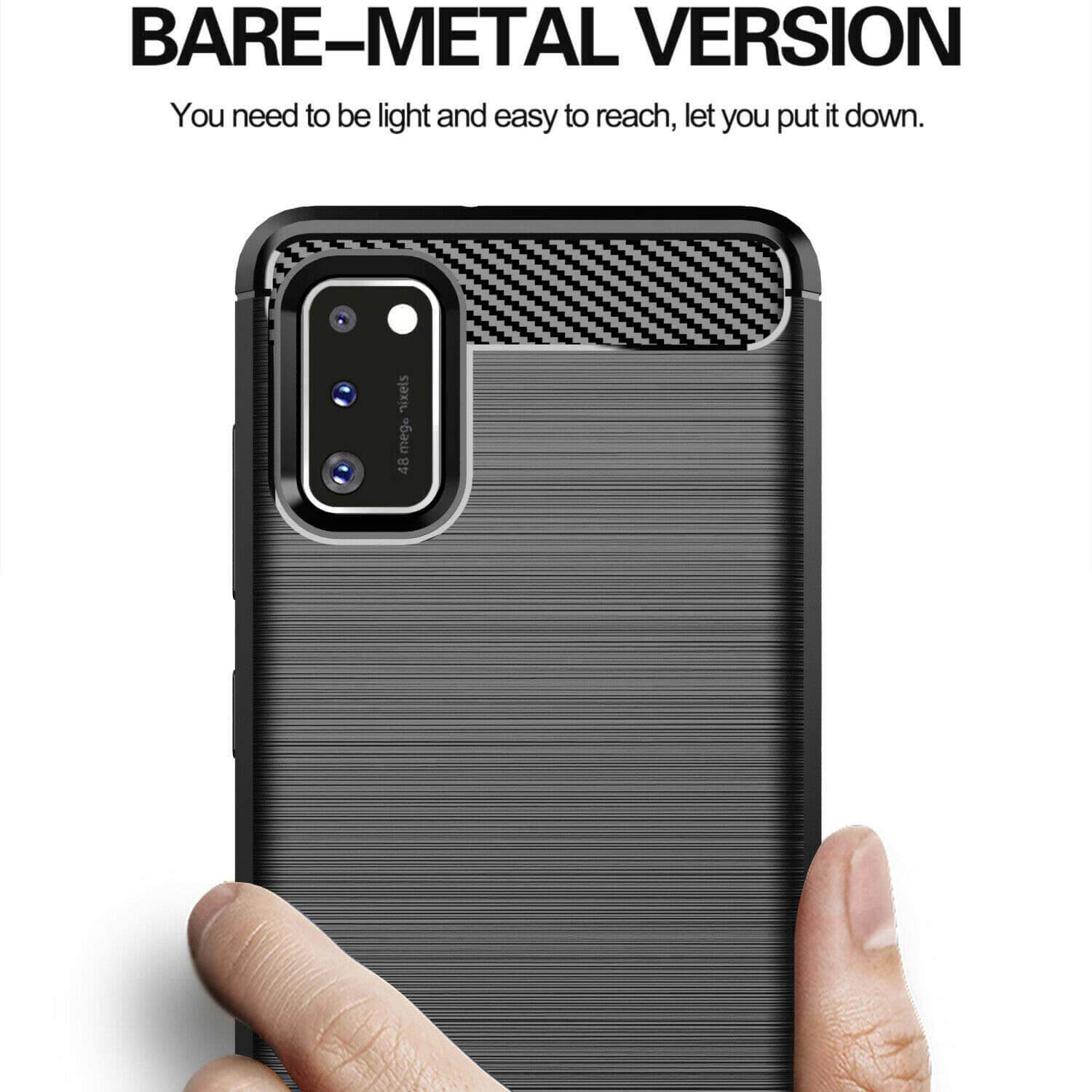 TPU Phone Cover For Samsung Galaxy A41 Carbon Fiber Case Black