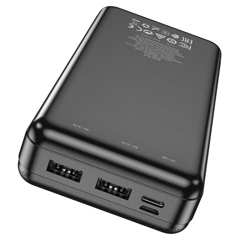 Hoco J91A Dual USB Flame Retardant Shell Power Bank 20000mAh - Black-Power Banks-First Help Tech