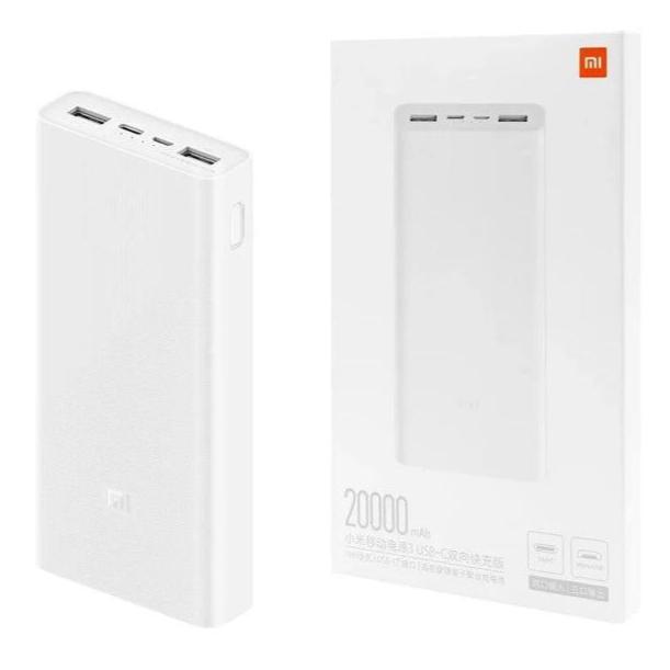 For Xiaomi Mi 3 Quick Charge Compact 18W Fast Charging Powerbank 20000mAh - Silver-www.firsthelptech.ie